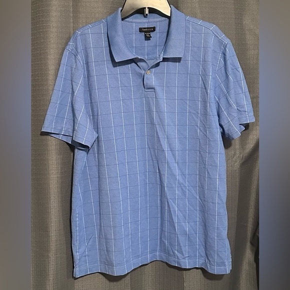 Van Heusen Blue Pinstriped Polo Shirt - Picture 1 of 4